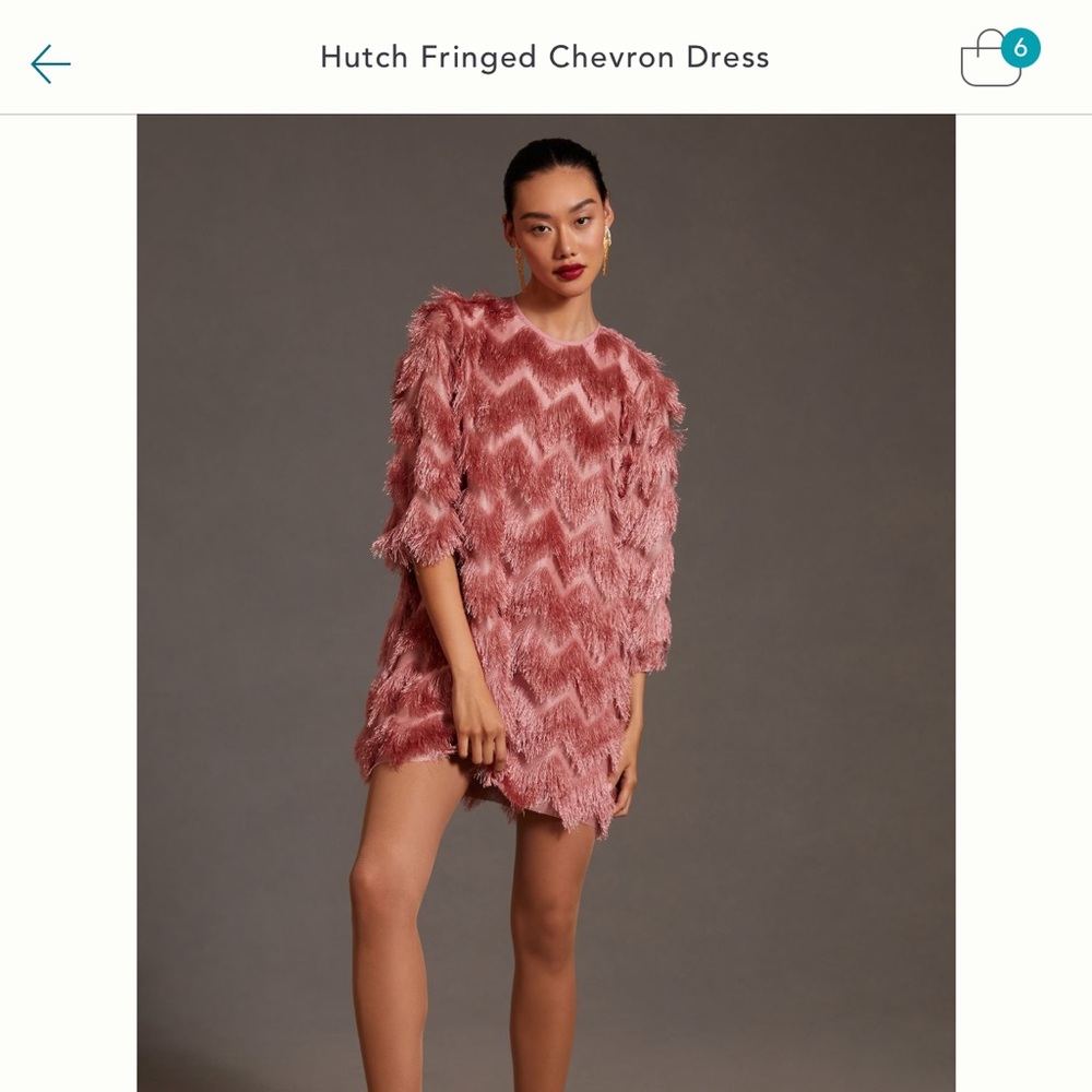 NWT Anthropologie Hutch Fringed Chevron Dress
